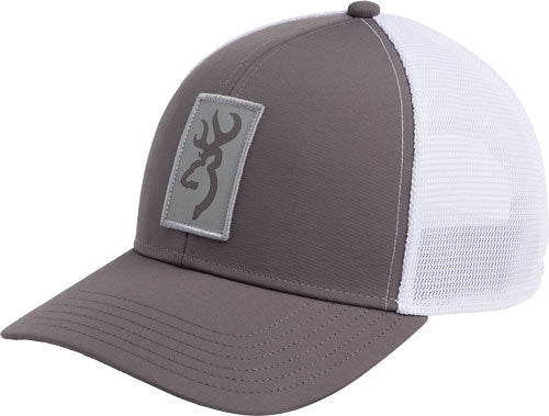 Browning Beacon Gray Mesh Back Adjustable Hat Rectangle Patch
