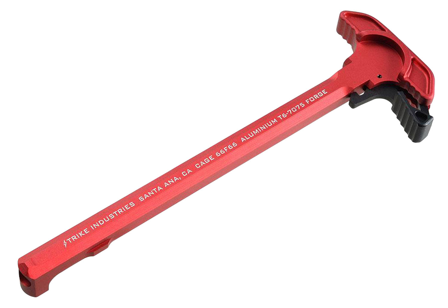 Strike Industries ARCHELRED AR-15 Charging Handle with Extended Latch Red Hard Anodized Aluminum