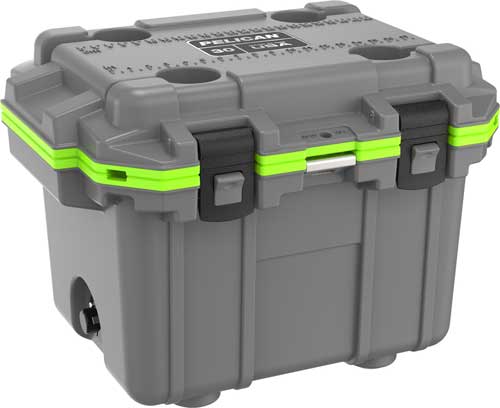 Pelican 30Qt Elite Cooler - Dark Gray and Green