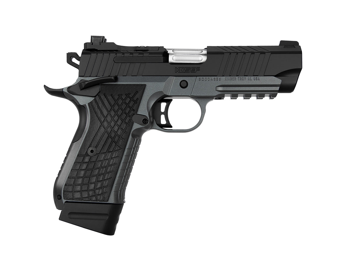 Kimber KDS9C Rail 9mm 10+1 4.09-Inch Pistol - Gray/Black, Stainless Steel, G-10 Grip