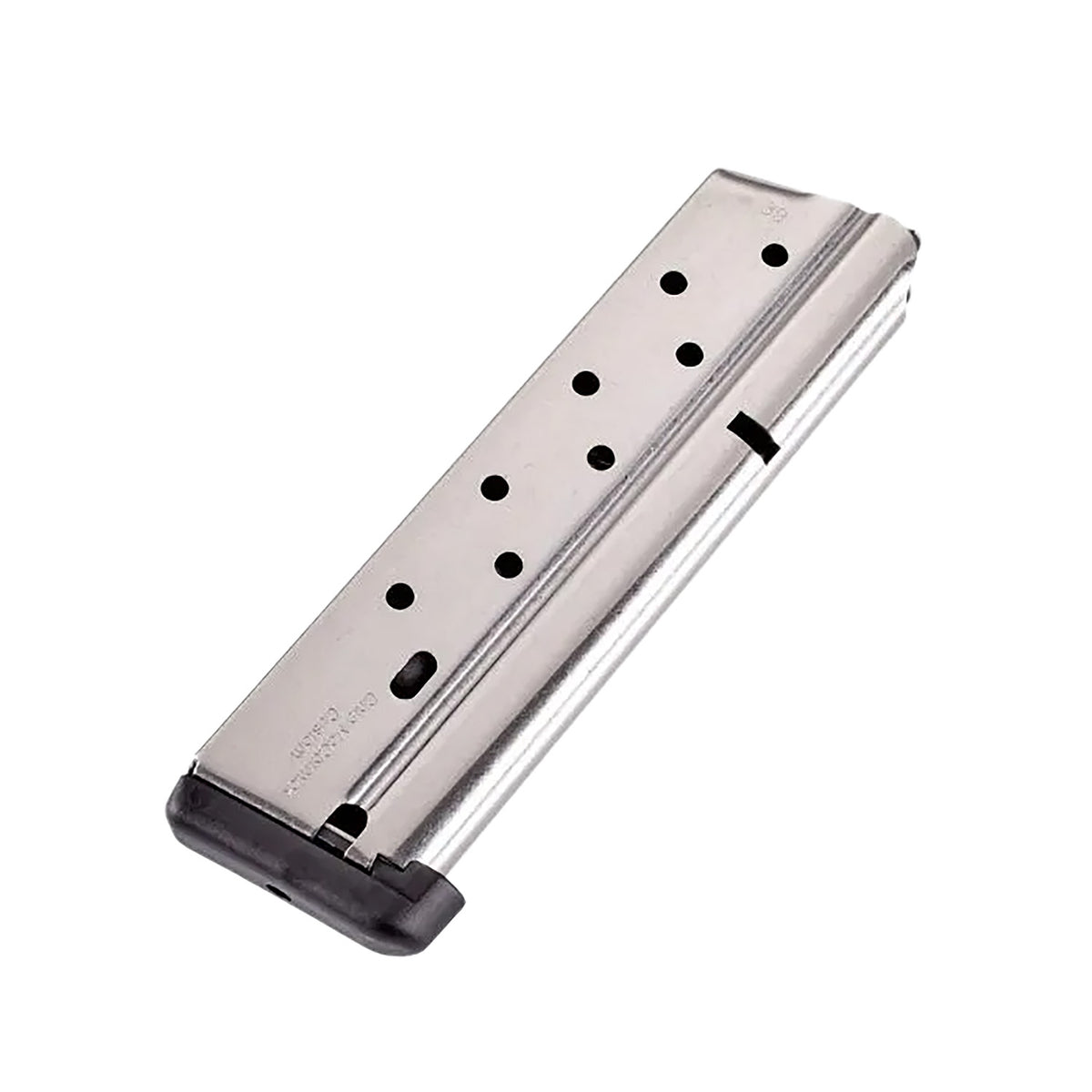CMC Products Power Mag 10-Round .38 Super 1911 Government Stainless Steel Magazine with Black Base Pad