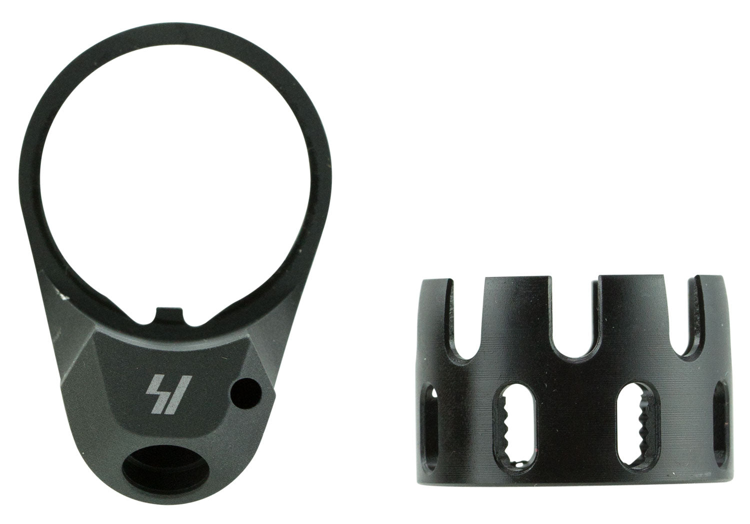 Strike Industries ARECN&EEPBK AR Castle Nut Extended End Plate Black Steel with QD