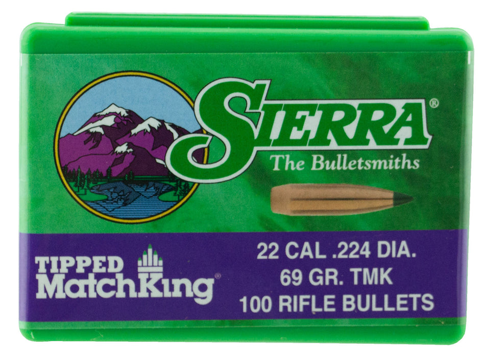 Sierra Tipped MatchKing 22 Cal 69 Grain TMK Bullets Box of 100