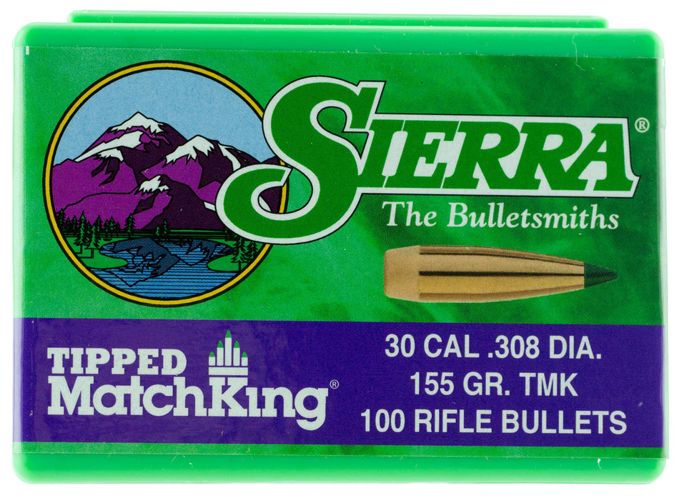 Sierra Tipped MatchKing 30Cal 155 Grain Reloading Bullets 100/Box