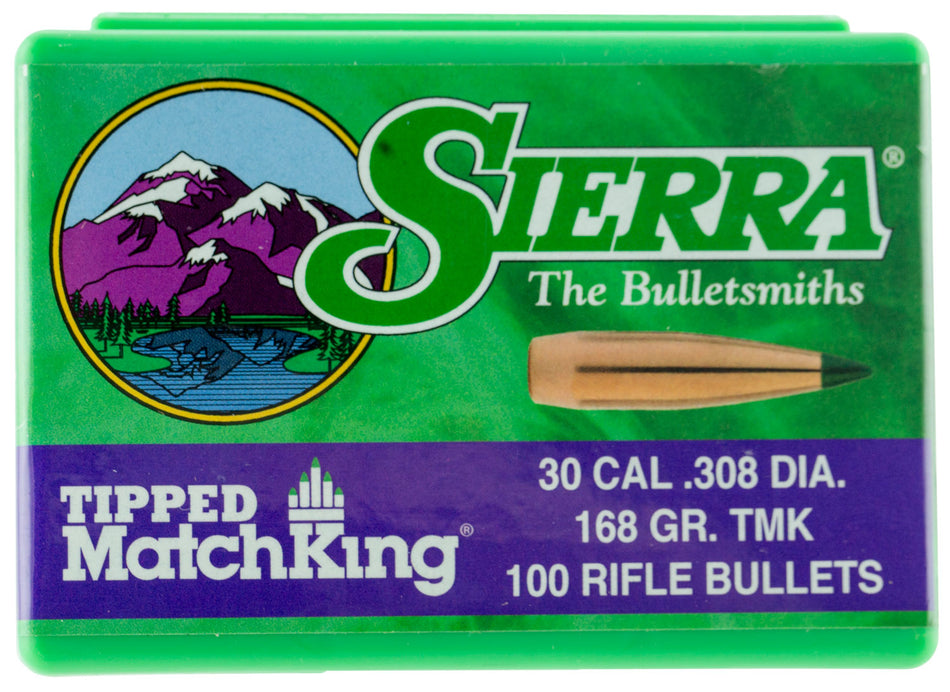 Sierra Tipped MatchKing 30Cal 168 Grain Reloading Bullets 100/Box