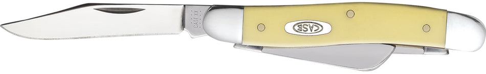 Case Medium Stockman Three-Blade Folding Knife Chrome Vanadium Blade Yellow Synthetic Handle