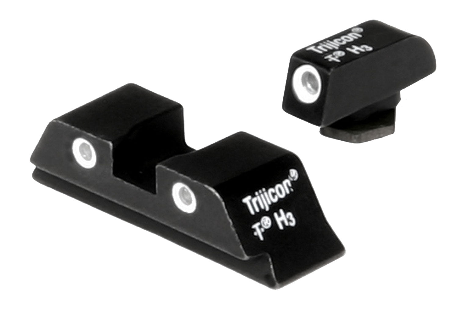 Trijicon Bright & Tough Tritium Night Sights White Outline Front & Rear for Glock 17, 17L & 19 Standard Frame