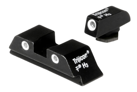 Trijicon Bright & Tough Tritium Night Sights White Outline Front & Rear for Glock 17, 17L & 19 Standard Frame