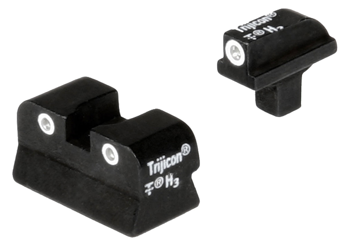 Trijicon Bright & Tough Tritium Night Sights White Outline Front & Rear for Colt 1911 Wide Tang (0.125")