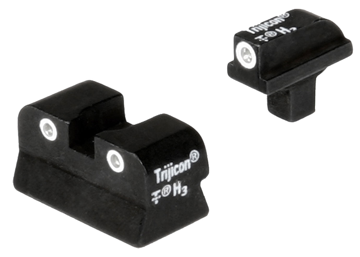 Trijicon Bright & Tough Tritium Night Sights White Outline Front & Rear for Colt 1911 Wide Tang (0.125")