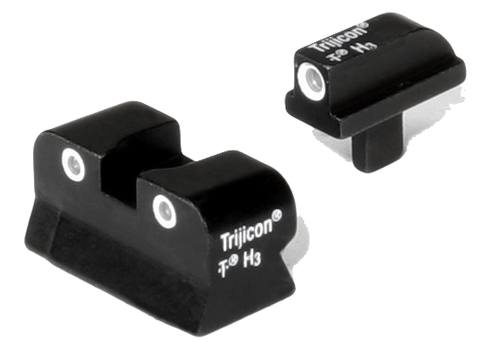 Trijicon Bright & Tough Tritium Night Sights White Outline Front & Rear for Colt 1911 Narrow Tang (0.055")