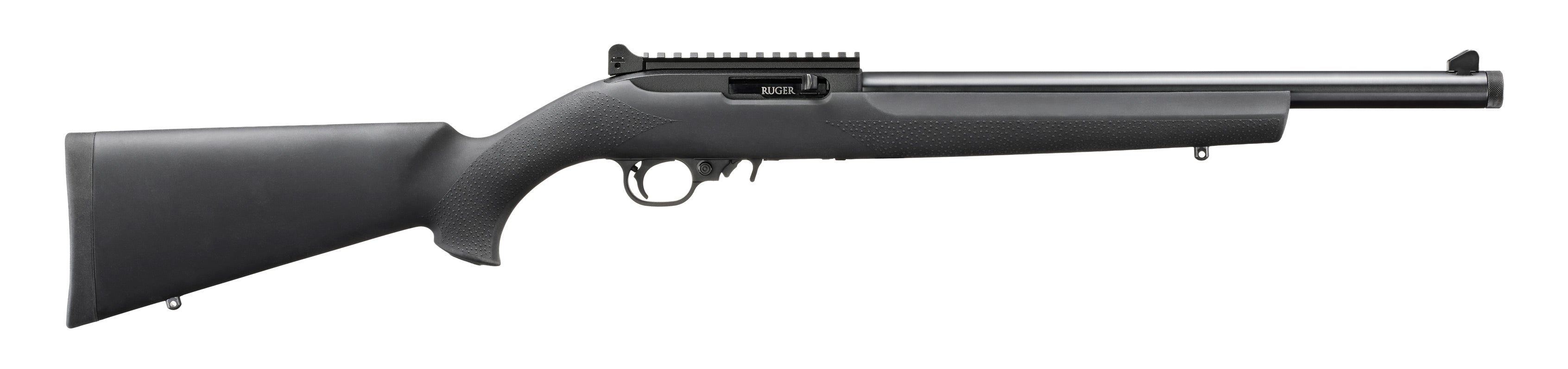 Ruger 32024 10/22 22 LR 10+1 16.12" Satin Black Threaded Barrel, Black Alloy Steel Receiver w/Picatinny Rail, Black Hogue Overmolded Synthetic Stock
