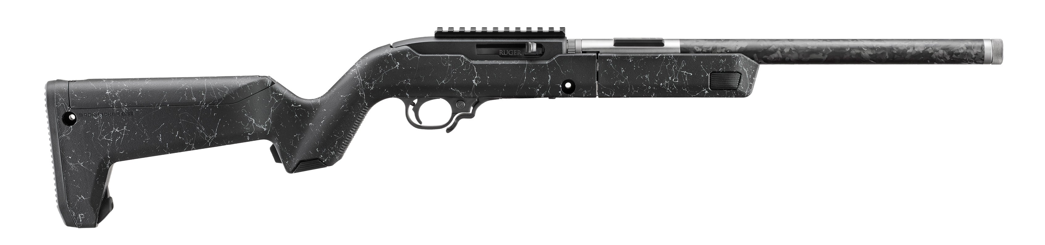 Ruger 32034 10/22 Carbon Fiber Takedown 22 LR 10+1 16.10" Carbon Fiber Threaded Barrel, Black Receiver w/Scope Rail, Textured Black w/White Specks Magpul X-22 Backpacker Synthetic Stock