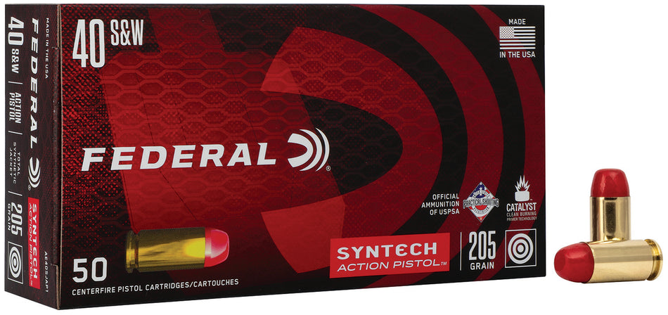 American Eagle .40 S&W AE40SJAP1 Syntech Action Pistol Total Syntech Jacket Flat Nose 205 Grain