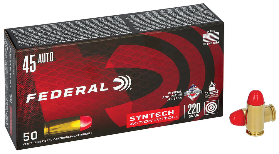 American Eagle .45 ACP/Auto AE45SJAP1 Syntech Action Pistol Total Syntech Jacket Flat Nose 220 Grain
