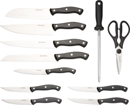 Browning Butcher Block Kitchen Knife Set