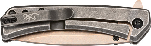 Browning Knife Jericho 3" Folder Copper Wash D2 Blade with Buckmark