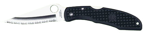 Spyderco Endura 3.75" Folding Clip Point Serrated VG-10 Stainless Blade, Black FRN Volcano Grip Handle