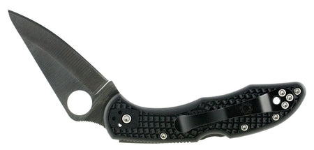 Spyderco Delica 4 C11PBK 2.88" Folding Drop Point Plain VG-10 Blade, Black FRN Volcano Grip Handle