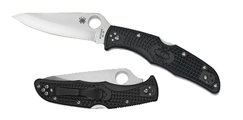 Spyderco Endura 4 Lightweight C10PBK 3.80" Folding Drop Point Plain VG-10 Blade, Black FRN Bi-Directional Handle