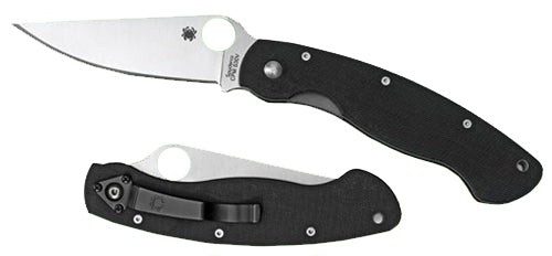 Spyderco Military C36GPE 4" Folding Modified Clip Point Plain CPM S30V SS Blade, Black Textured G10 Handle