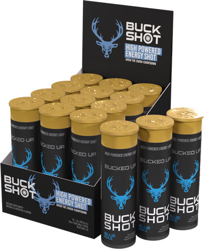 BUCKED UP 2OZ ENERGY SHOTS BLUE RAZ 2-12 PACKS