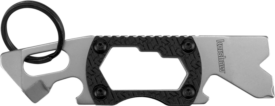 Kershaw PT-2 8810X Key Chain Tool Silver 8-Function Pry Bar Screwdriver Hex Drives, Glass-Filled Nylon