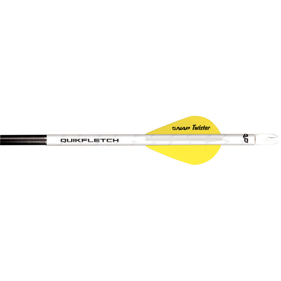 NAP Quikfletch Twister Vanes for Carbon or Aluminum Arrows White/Yellow 6 pk.