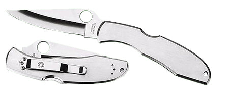 Spyderco Endura II C10P 3.88" Plain Drop Point VG-10 SS Blade Stainless Steel Handle Folding Knife