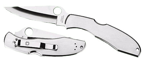 Spyderco Endura 4 C10S 3.85" Part Serrated Clip Point VG-10 SS Blade Satin Stainless Handle & Pocket Clip