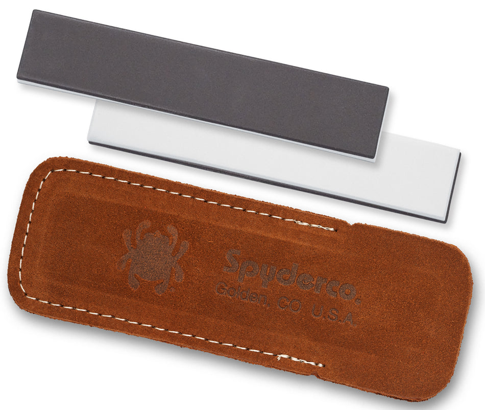 Spyderco 303MF Doublestuff Two-Sided Ceramic Pocket Knife Sharpening Stone Medium and Fine