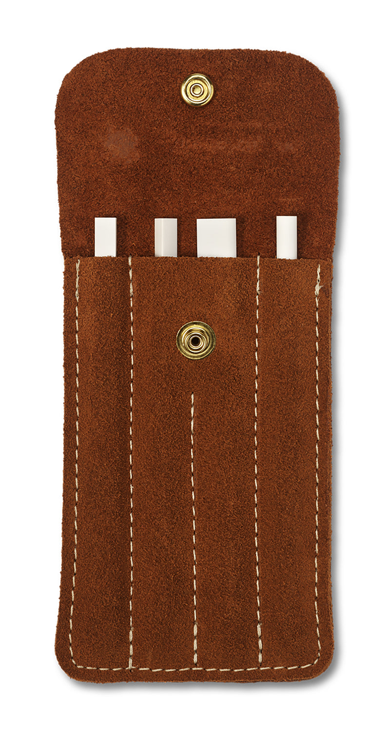 Spyderco 400F Fine Grit Ceramic File Set 4-Piece with Leather Case for Sharpening and Deburring White