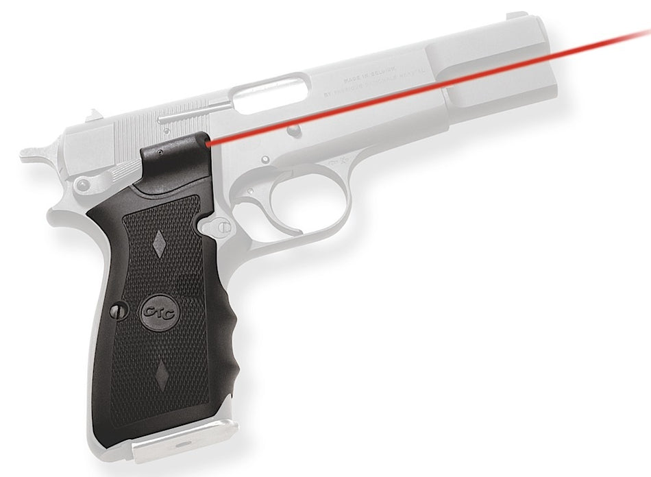 Crimson Trace Lasergrips 011170 Fits Browning Hi-Power, Red Laser 633nM Black Polymer