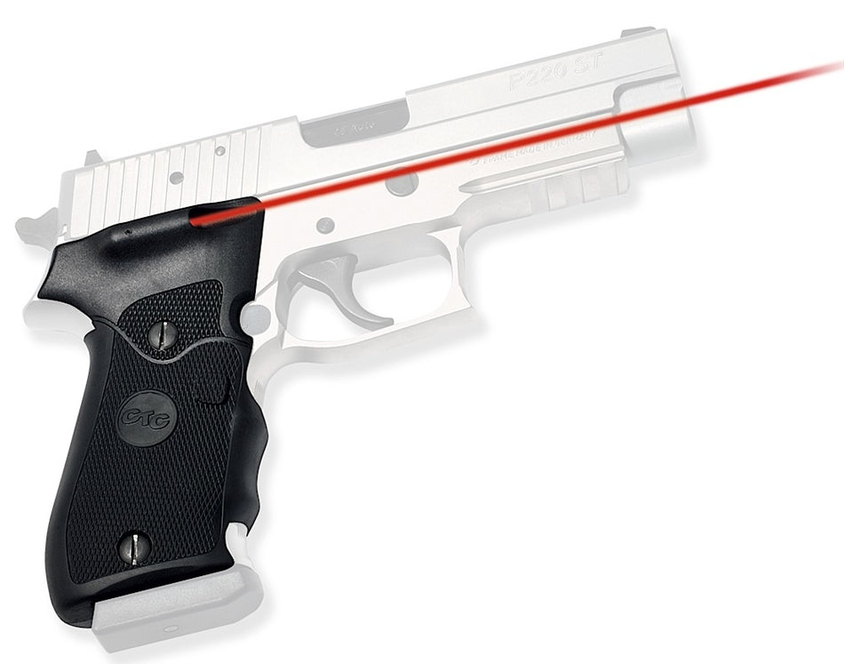 Crimson Trace Lasergrips 011100 Fits Sig Sauer P220 Pistol, Red Laser 633nM Black Polymer