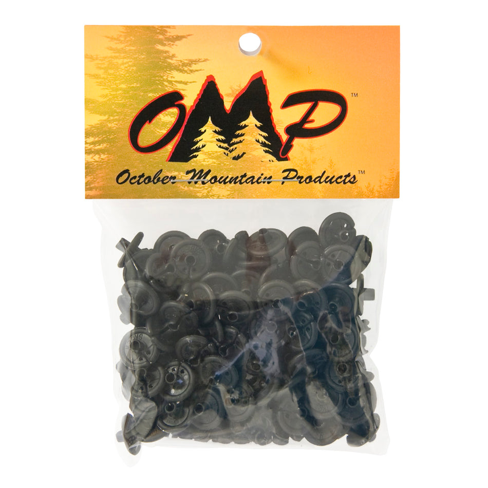 October Mountain Black Kisser Button Slotted 9/16 in. 100 pk.