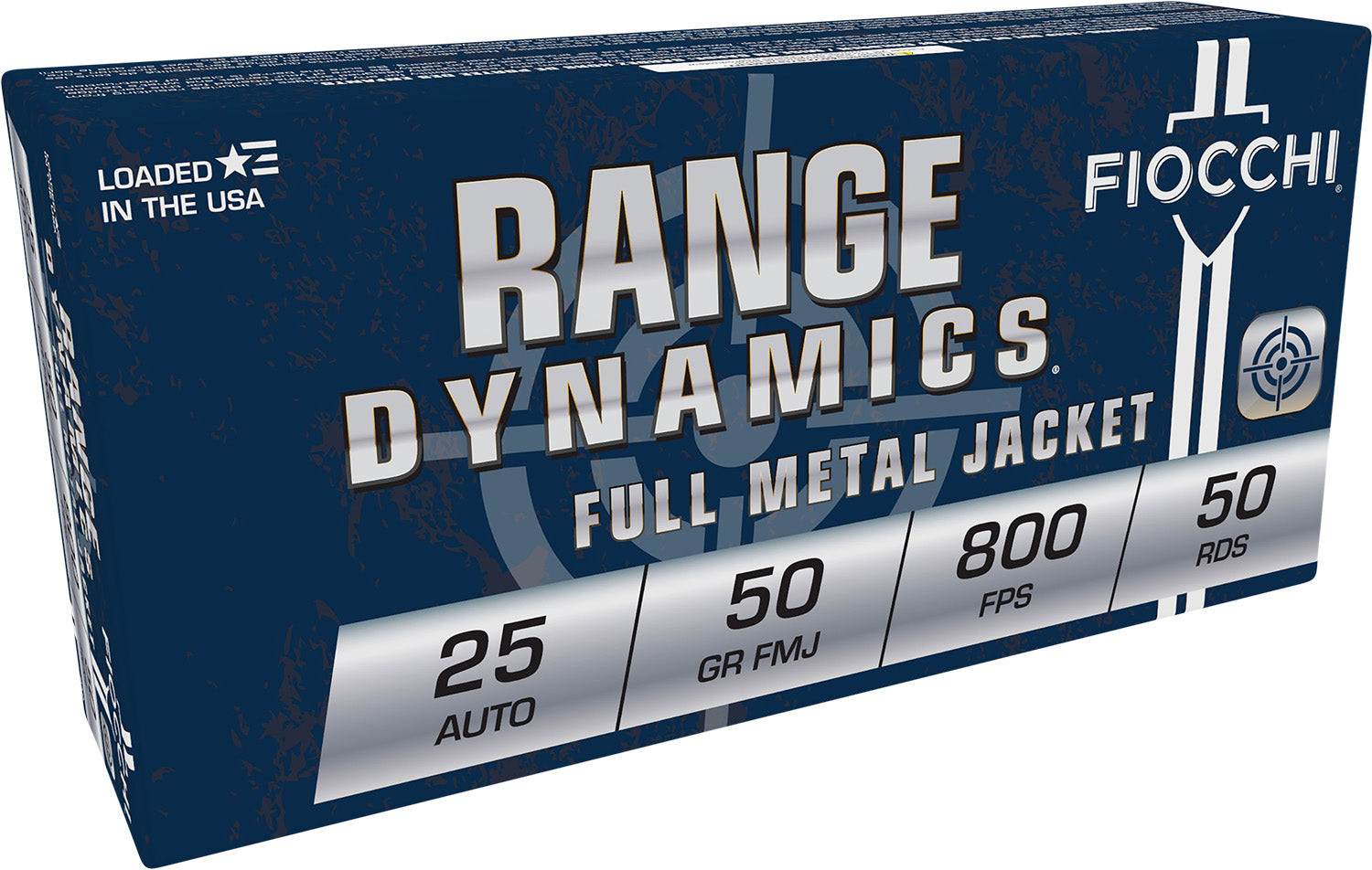 Fiocchi .25 ACP 25AP Range Dynamics Full Metal Jacket FMJ 50 Grain