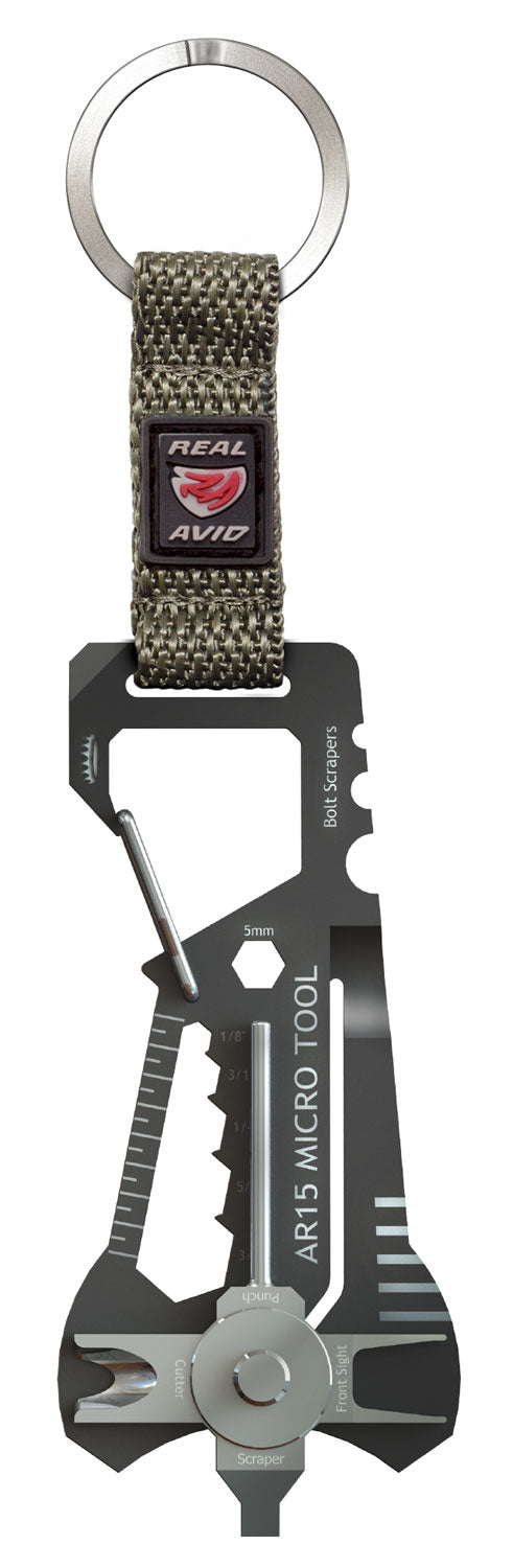 Real Avid AR-15 Micro Tool AVMICROAR15 Compact Black & Gray Stainless Steel
