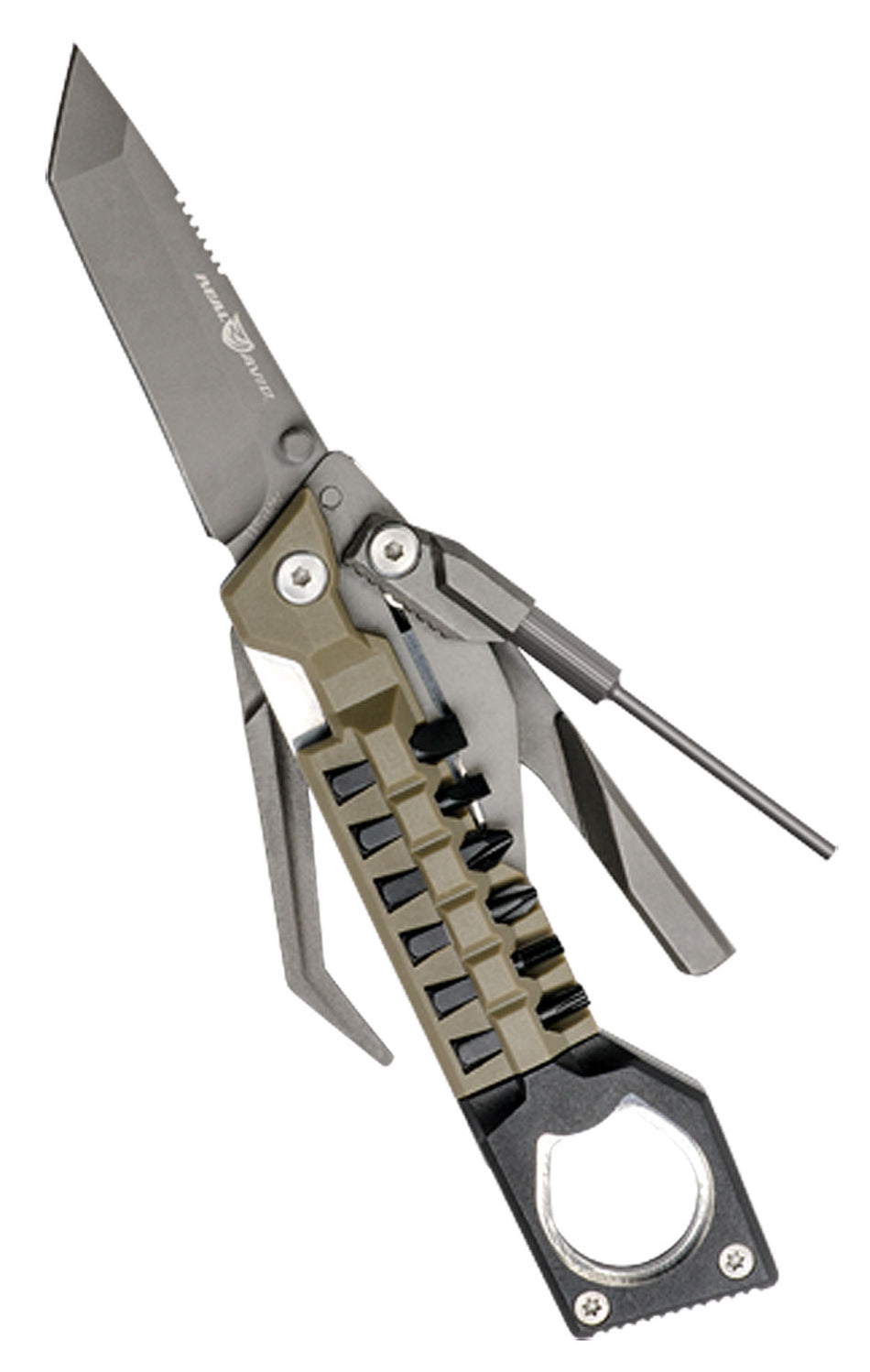 Real Avid Pistol Tool AVPSTL 3" Serrated Tanto Stainless Steel Silver Handgun Multitool