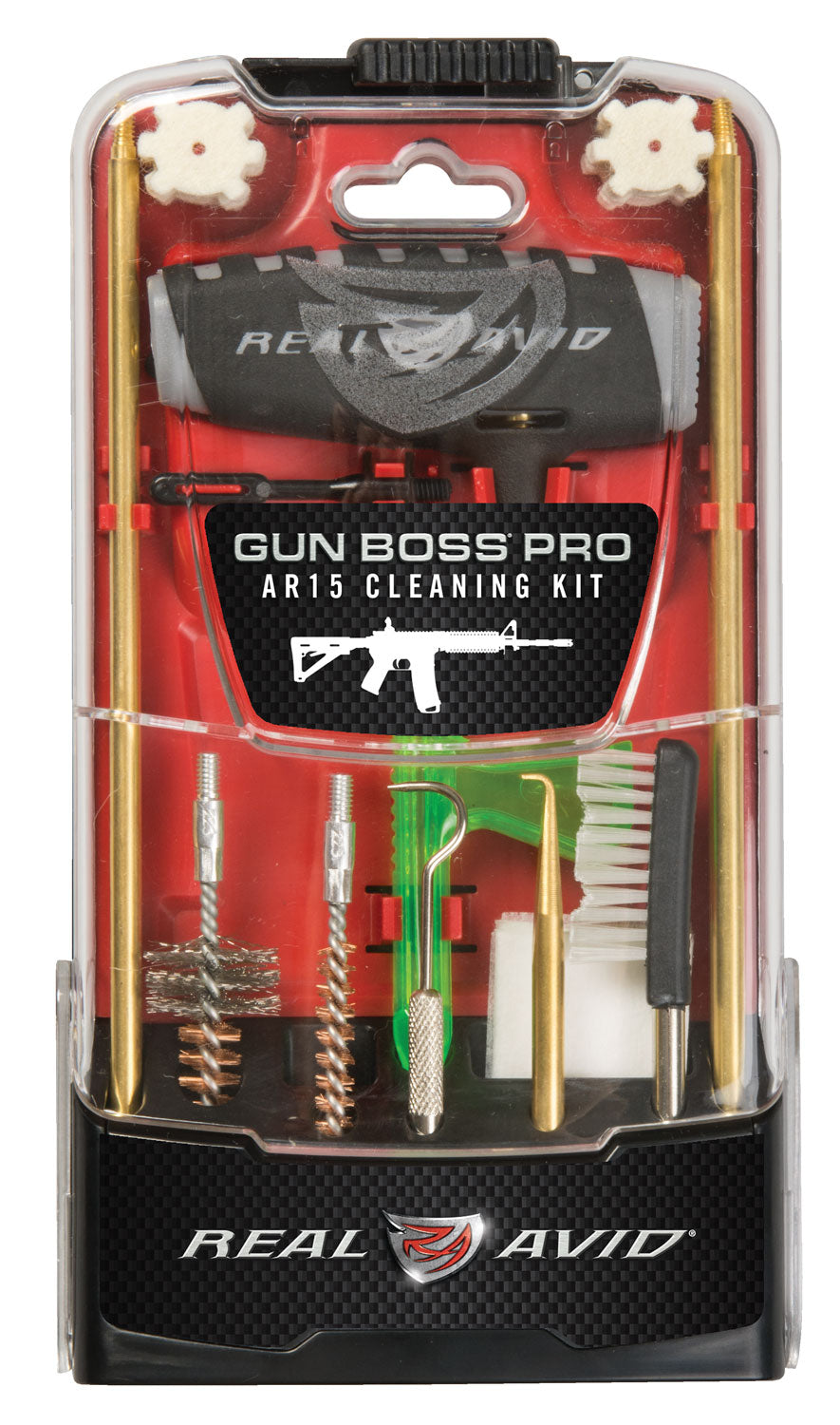 Real Avid AVGBPROAR15 Gun Boss Pro AR-15 Complete Cleaning Kit Polycarbonate Kickstand Case