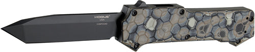 Hogue Compound OTF Automatic Knife 3.5" G-10 G-Mascus FDE Tanto Blade
