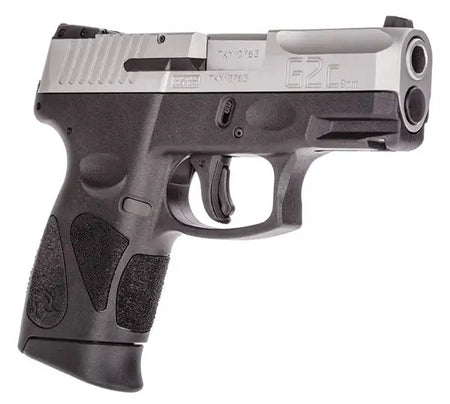 Taurus G2C 9mm Pistol, Black Frame/Stainless Slide, 3.2" Barrel, Two 12-Round Magazines