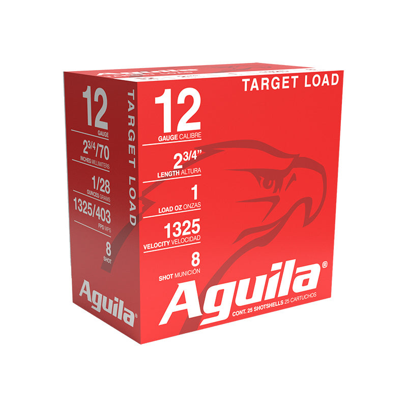 Aguila 12 Gauge Shotgun Shells Competition Sporting Clays High Velocity #8 1 oz 2.75 in
