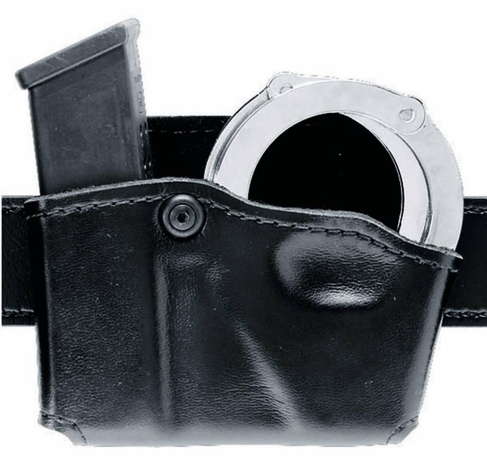 Safariland 573 Plain Black Mag and Cuff Combo Pouch Glock 17/22 (573-83-22)