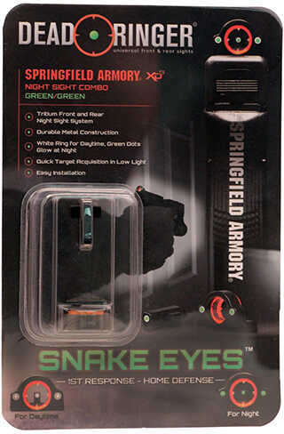 Dead Ringer Snake Eyes Tritium Night Sight Set Springfield XDS GRN/GRN Ghost Ring