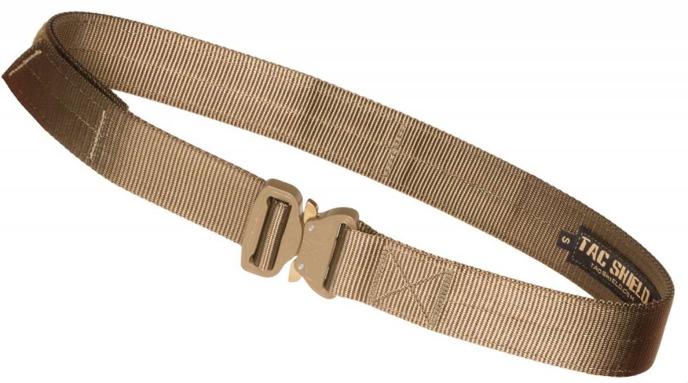 Tac Shield 1.75" Coyote Gun Belt with Cobra Buckle Small 30-34"