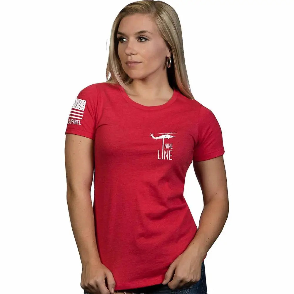 Nine Line Remember Everyone Deployed Womens Red Cotton Tee 2X-Large