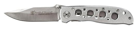 S&W CK105H 4.1" Plain Blade Silver Aluminum Handle Folder