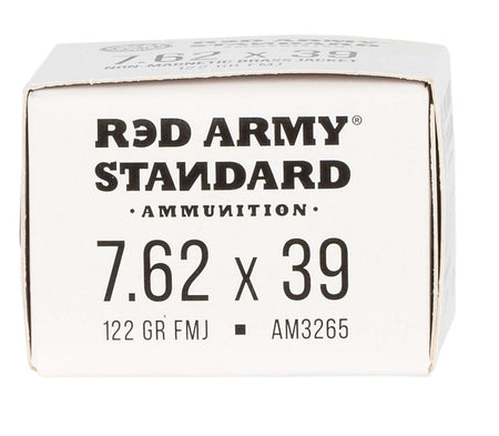 Red Army Standard 7.62x39mm Rifle Ammo Boat Tail Full Metal Jacket Boat Tail FMJ 122 grain 