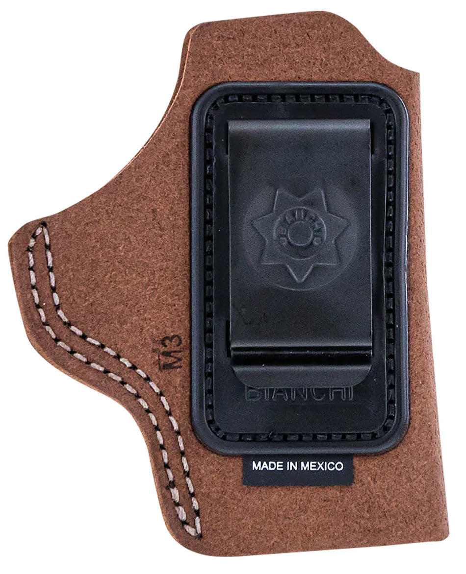 Bianchi 6C 18026 Tan Leather Inside Waistband Holster with Belt Clip for Glock 19/23/26/27/36 RH
