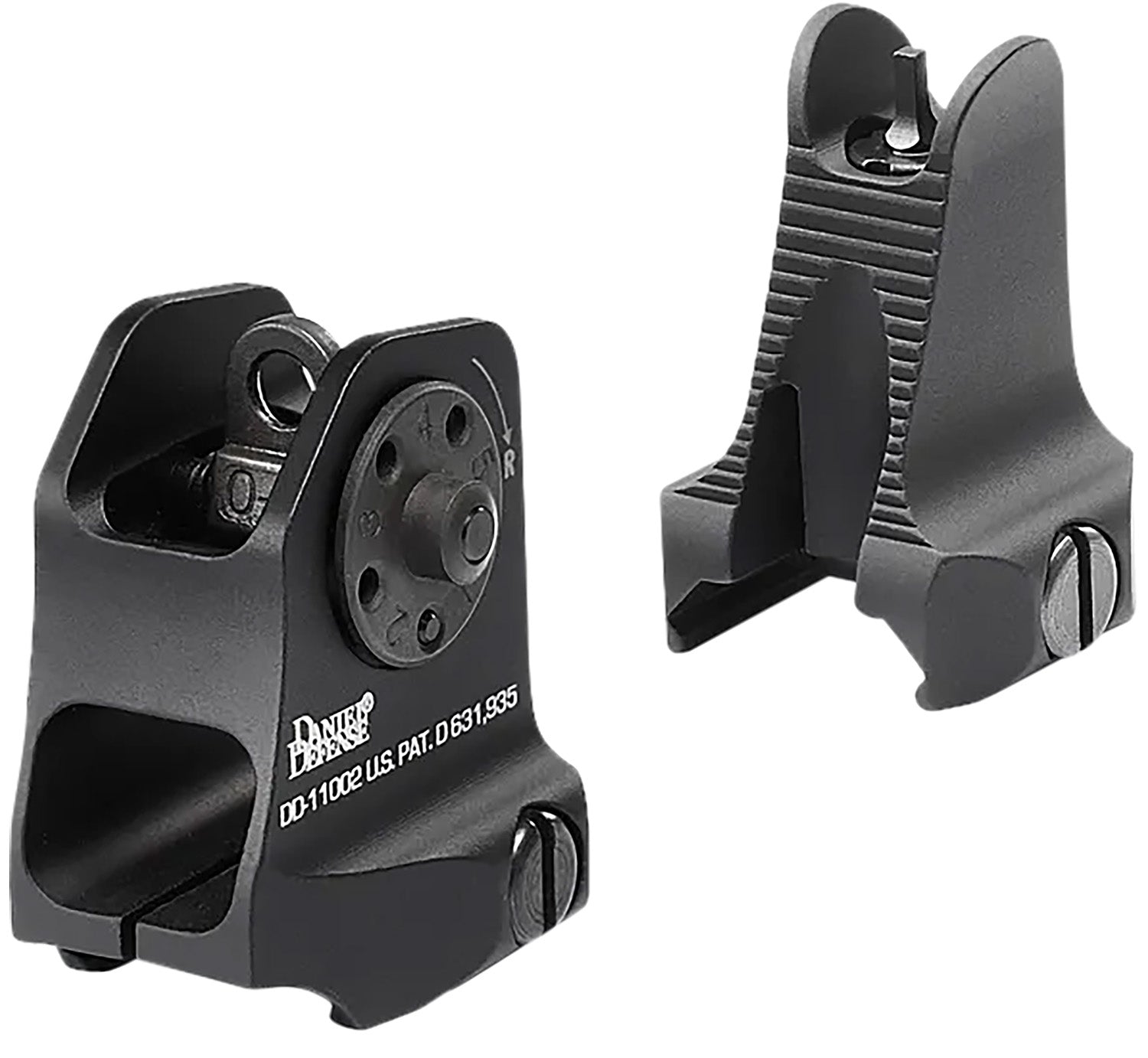 Daniel Defense Fixed Front & Rear Iron Sight Combo 1908809116 for AR-15 Black Anodized